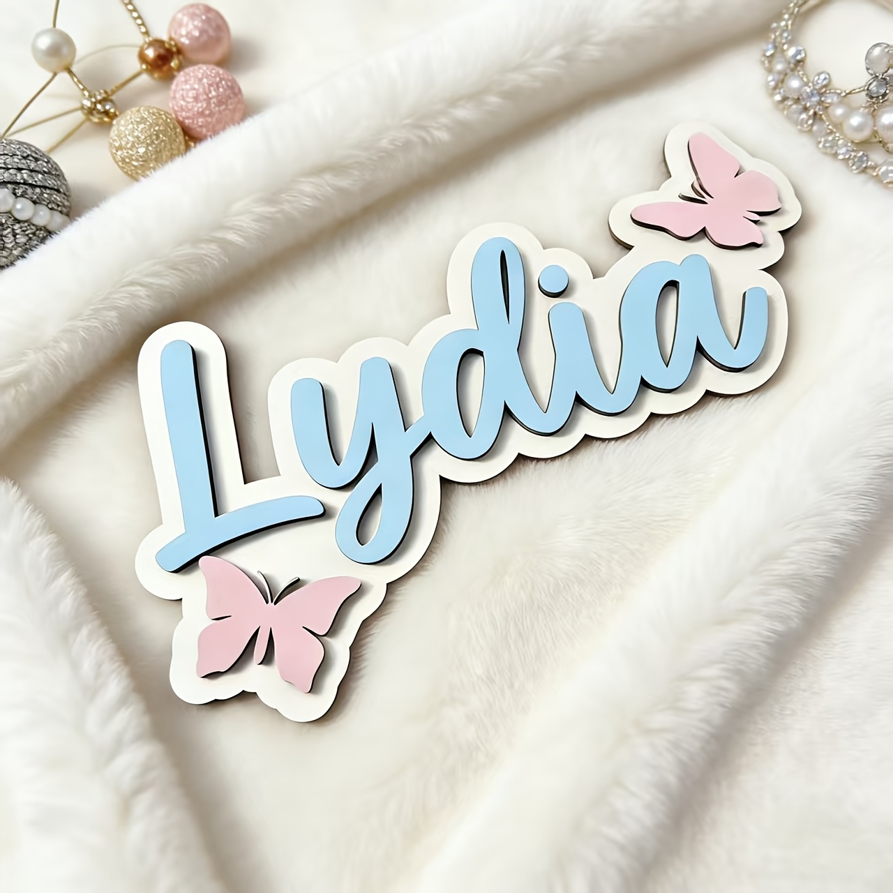 Nursery - Placa de Porta Personalizada Azul e
