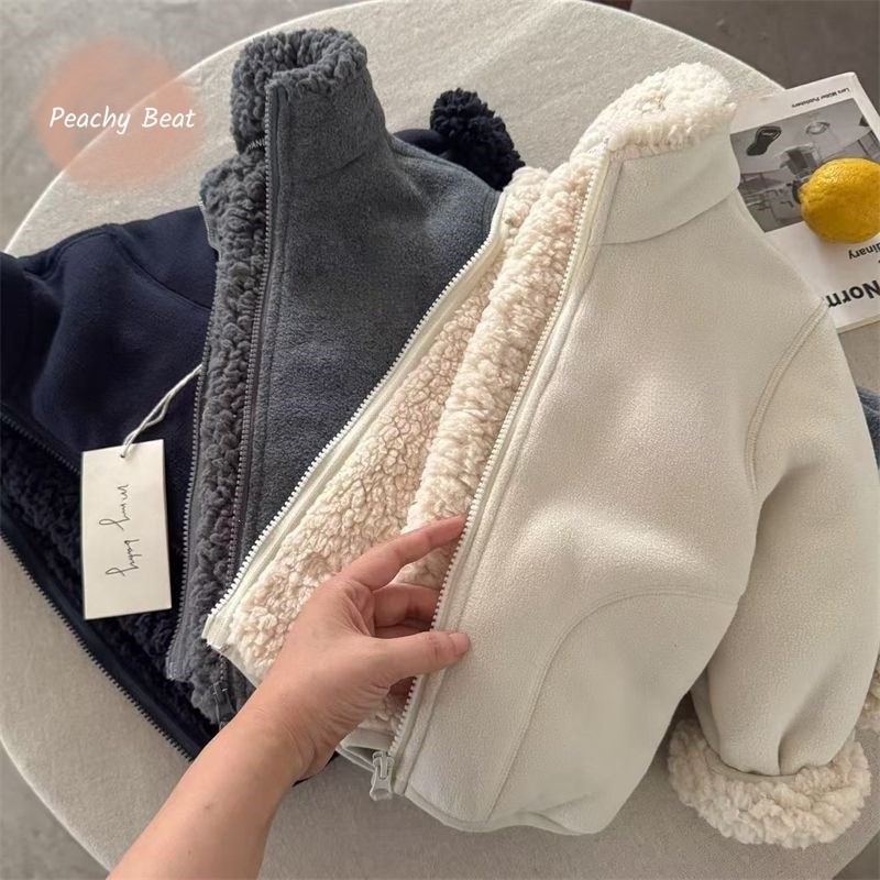 Toddler Boy Winter Fleece Jacket - Casaco de Pele Sintética para Bebê