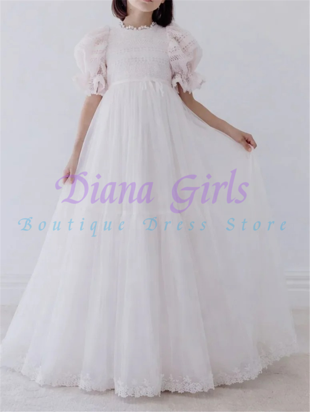 Toddler Girl Tulle Party Dress - Vestido Elegante de Dama de Honra