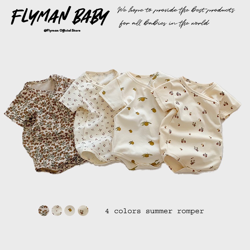 Newborn Baby Girl Romper Floral - Bebê recém-nascido meninas meninos macacão fruta