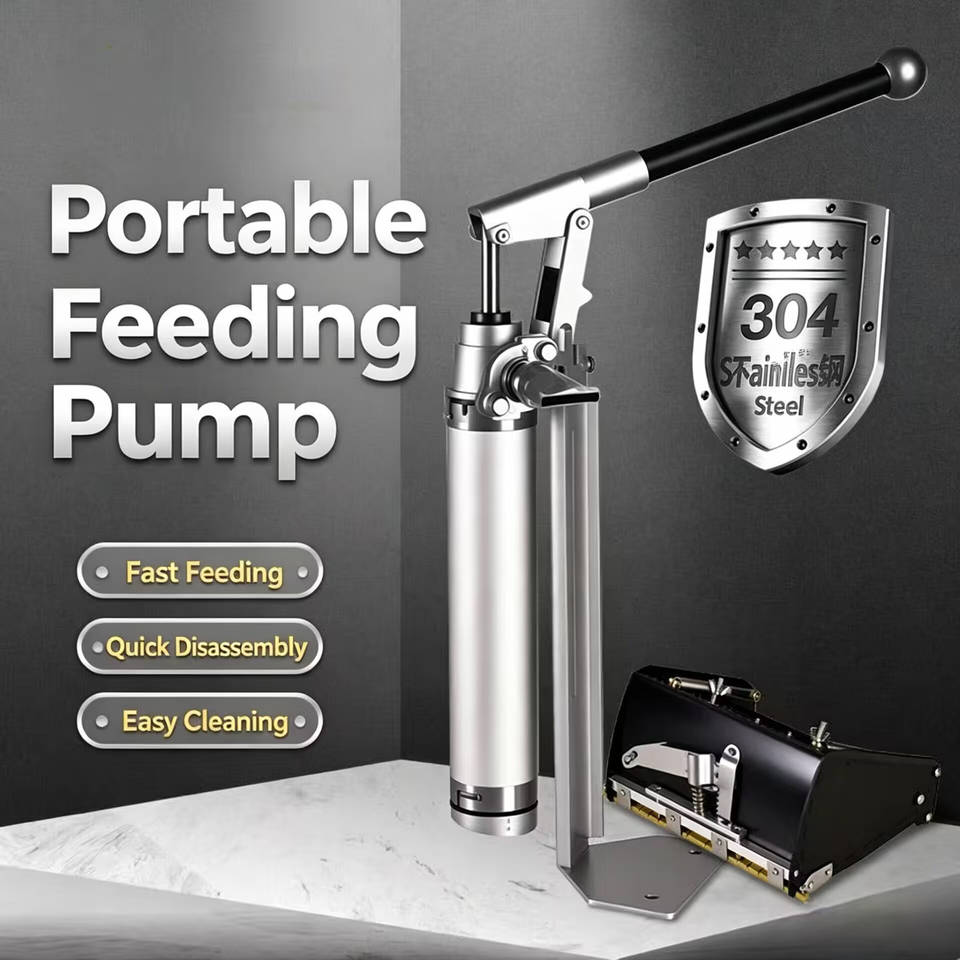 Feeding - Bomba de Sucção Manual em Aço