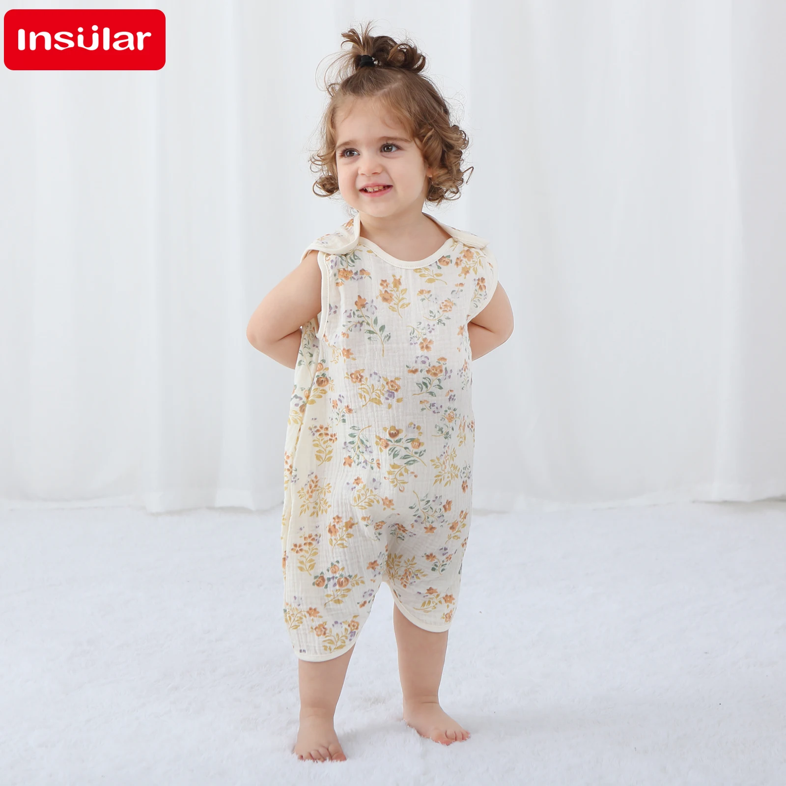 Newborn Baby Girl Romper Floral - Macacão para Bebê Menina INSULAR, Romper