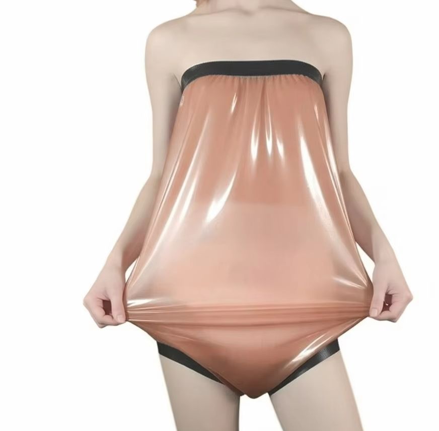 Diapering - Shorts de Borracha Transparentes Rosa com