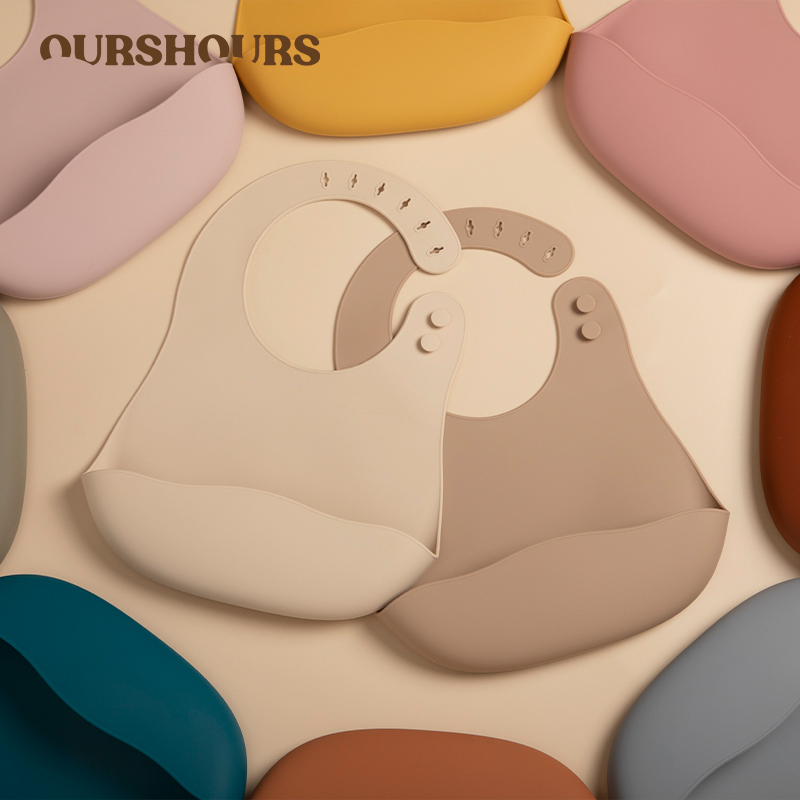 Waterproof Baby Bibs Silicone - Silicone Baby Bibs BPA Livre Cor