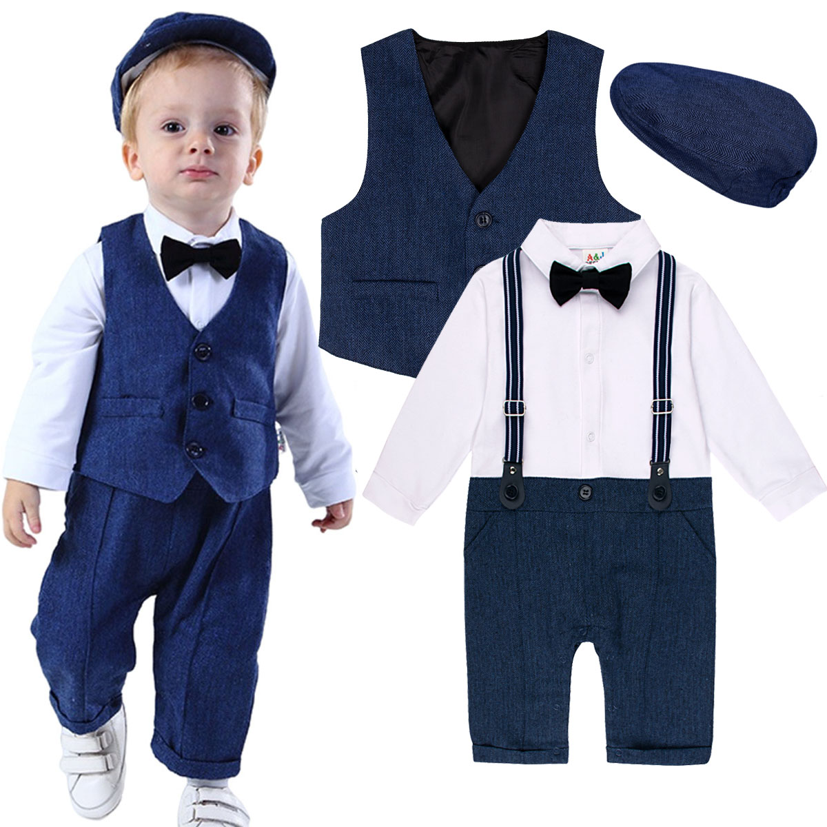 Baby Boy Suit Set Baptism - Conjunto de Roupa para Bebê Menino,