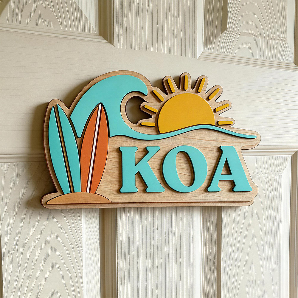 Nursery - Placa de Porta Personalizada de Madeira