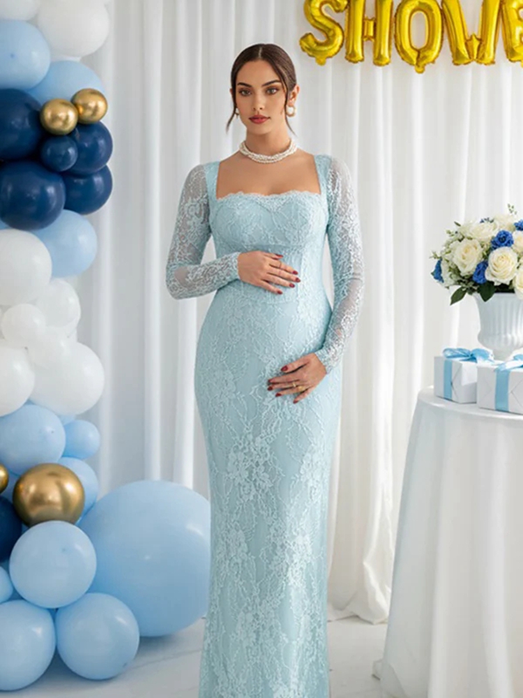 Maternity Wear - Vestido de renda para sessão de