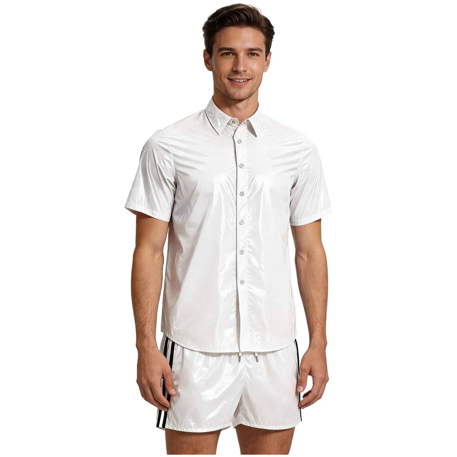 Diapering - Conjunto Masculino de Camiseta Brilhante Impermeável