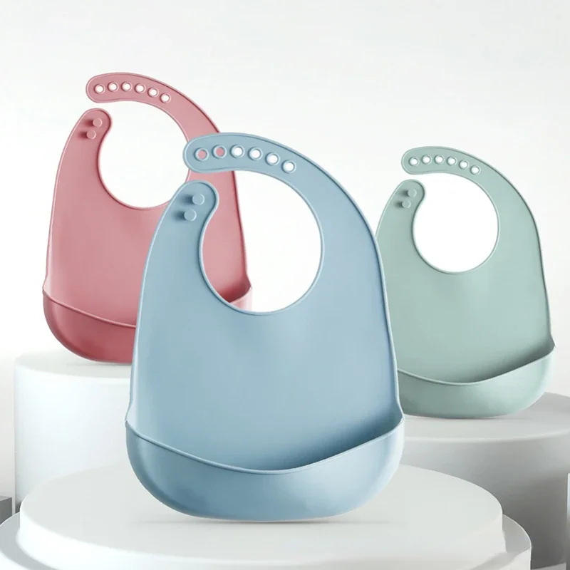 1-3 Peças Babadores Ajustáveis - Waterproof Baby Bibs Silicone avaliação e preço
