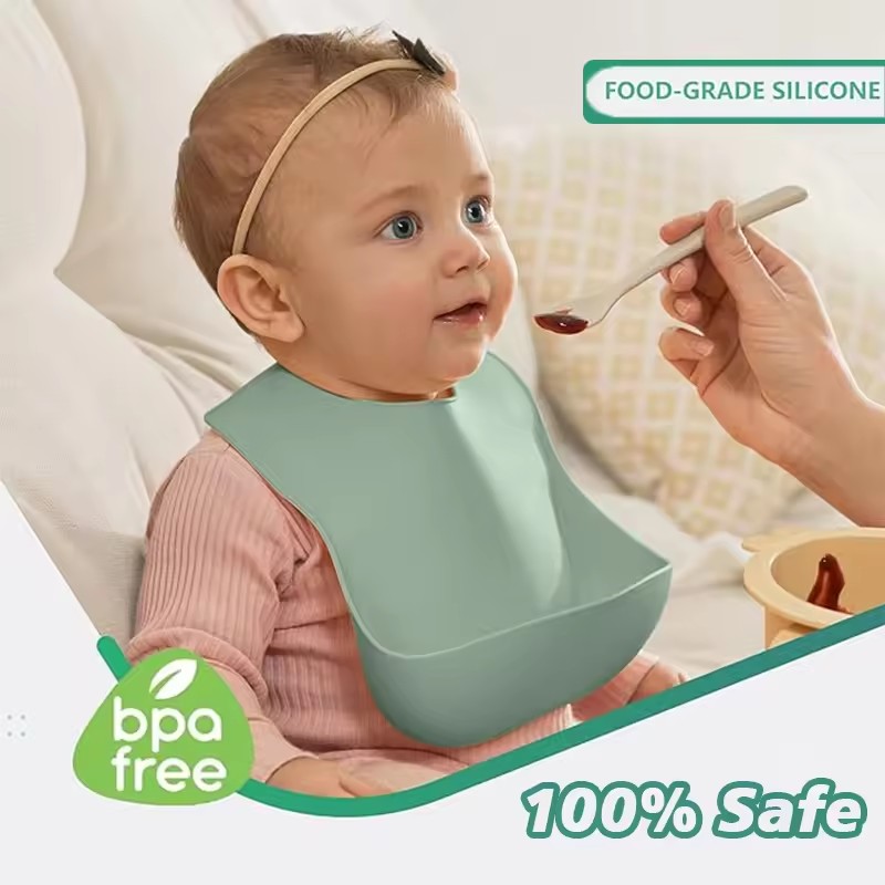 Babador de bandeja de silicone - Waterproof Baby Bibs Silicone avaliação e preço
