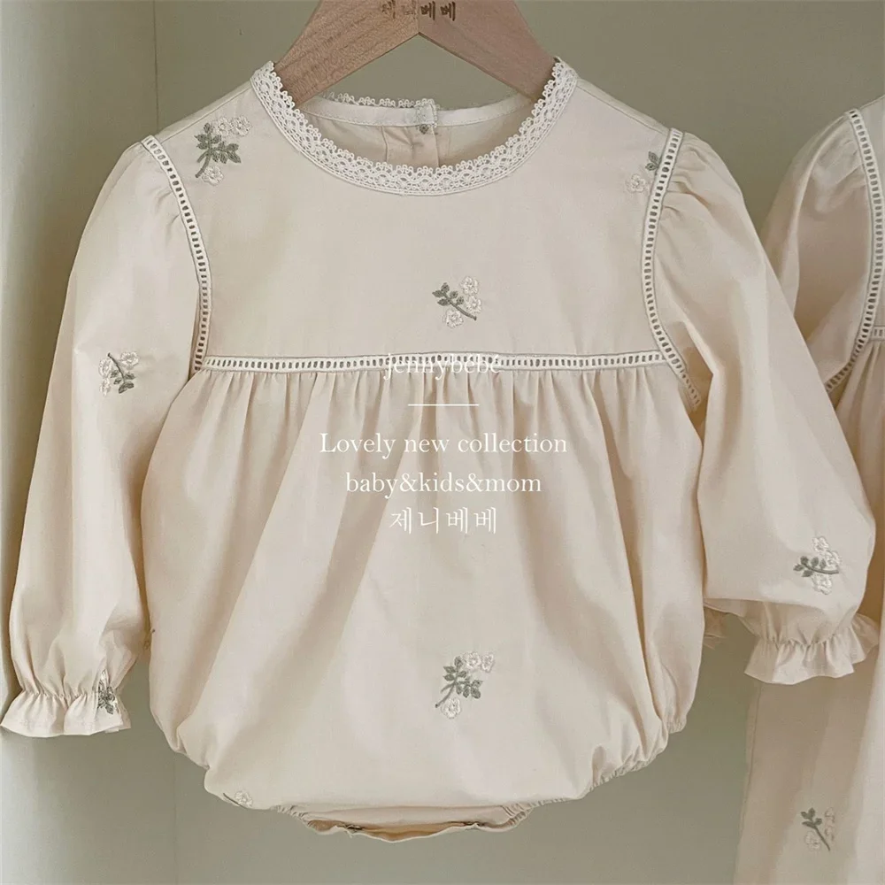 Bebê meninas bordado floral ma - Newborn Baby Girl Romper Floral avaliação e preço