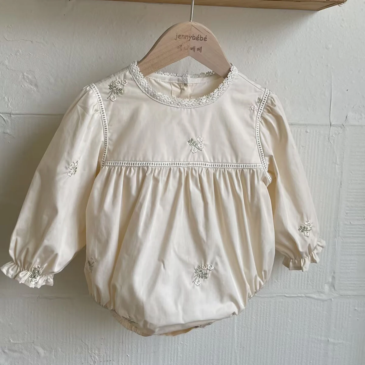 Bebê meninas bordado floral ma - Newborn Baby Girl Romper Floral avaliação e preço