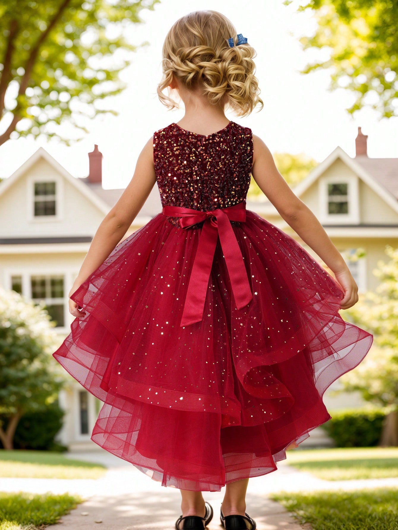 Vestido de Princesa Floral com - Toddler Girl Tulle Party Dress avaliação e preço
