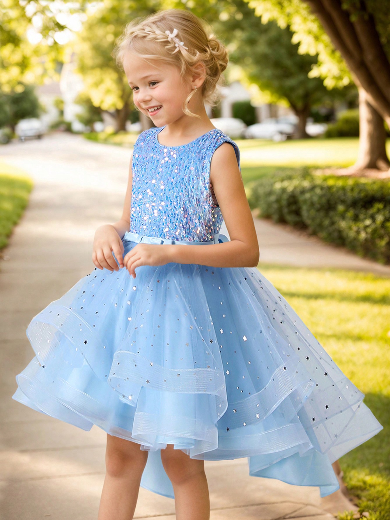 Vestido de Princesa Floral com - Toddler Girl Tulle Party Dress avaliação e preço