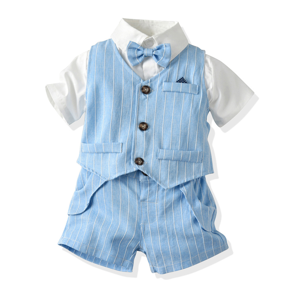Roupa infantil de cavalheiro b - Baby Boy Suit Set Baptism avaliação e preço