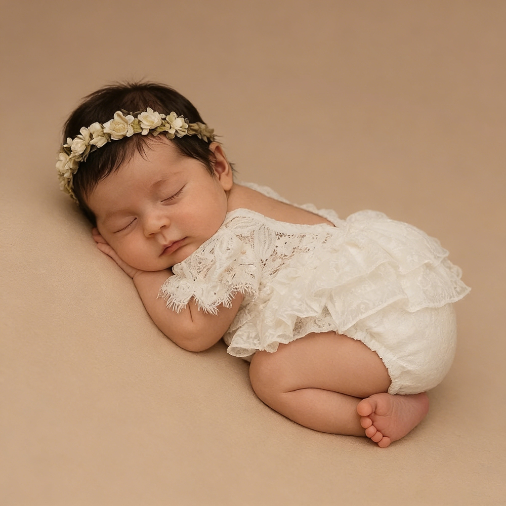 Conjunto de Fotografia para Re - Newborn Baby Girl Romper Floral avaliação e preço