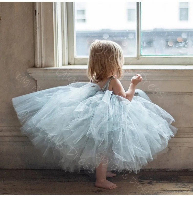 Vestido floral azul para menin - Toddler Girl Tulle Party Dress avaliação e preço