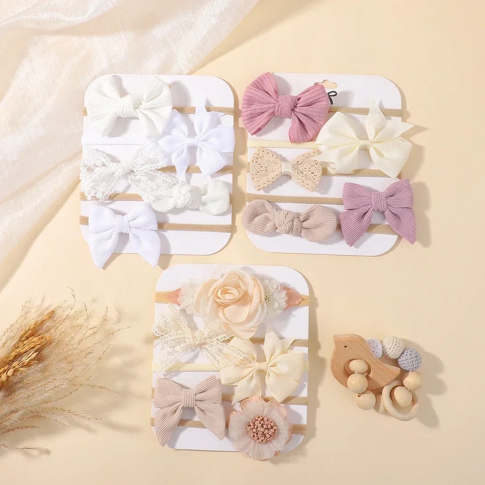 5 pçs bebê flor laço arco band - Baby Gear avaliação e preço