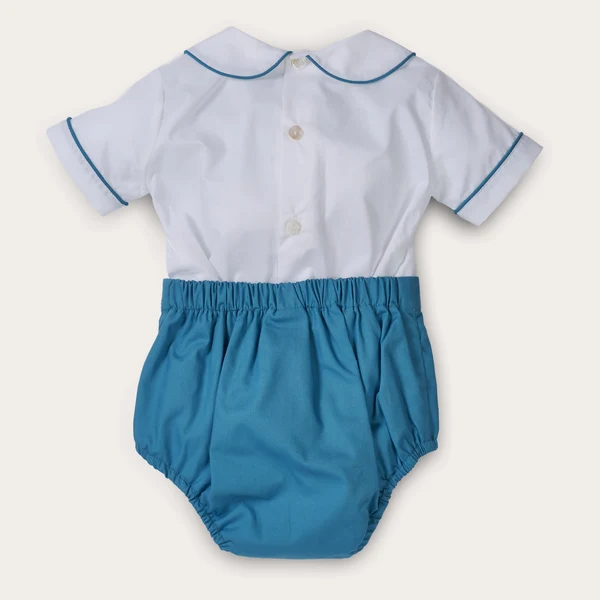 Roupa Vintage Azul para Bebê M - Baby Boy Suit Set Baptism avaliação e preço