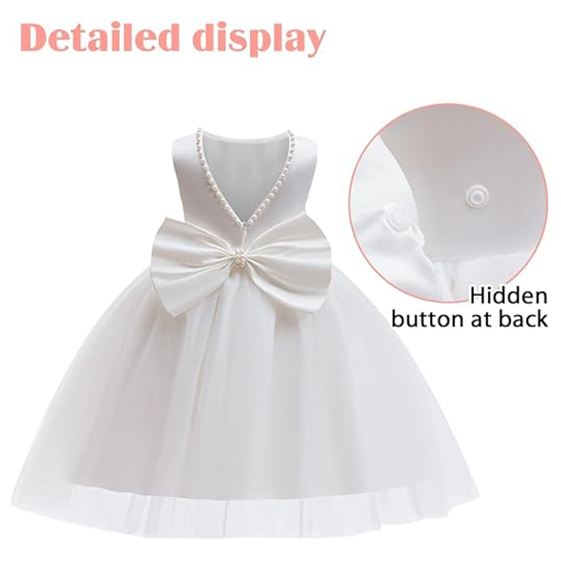 Vestido de festa de comunhão b - Toddler Girl Tulle Party Dress avaliação e preço