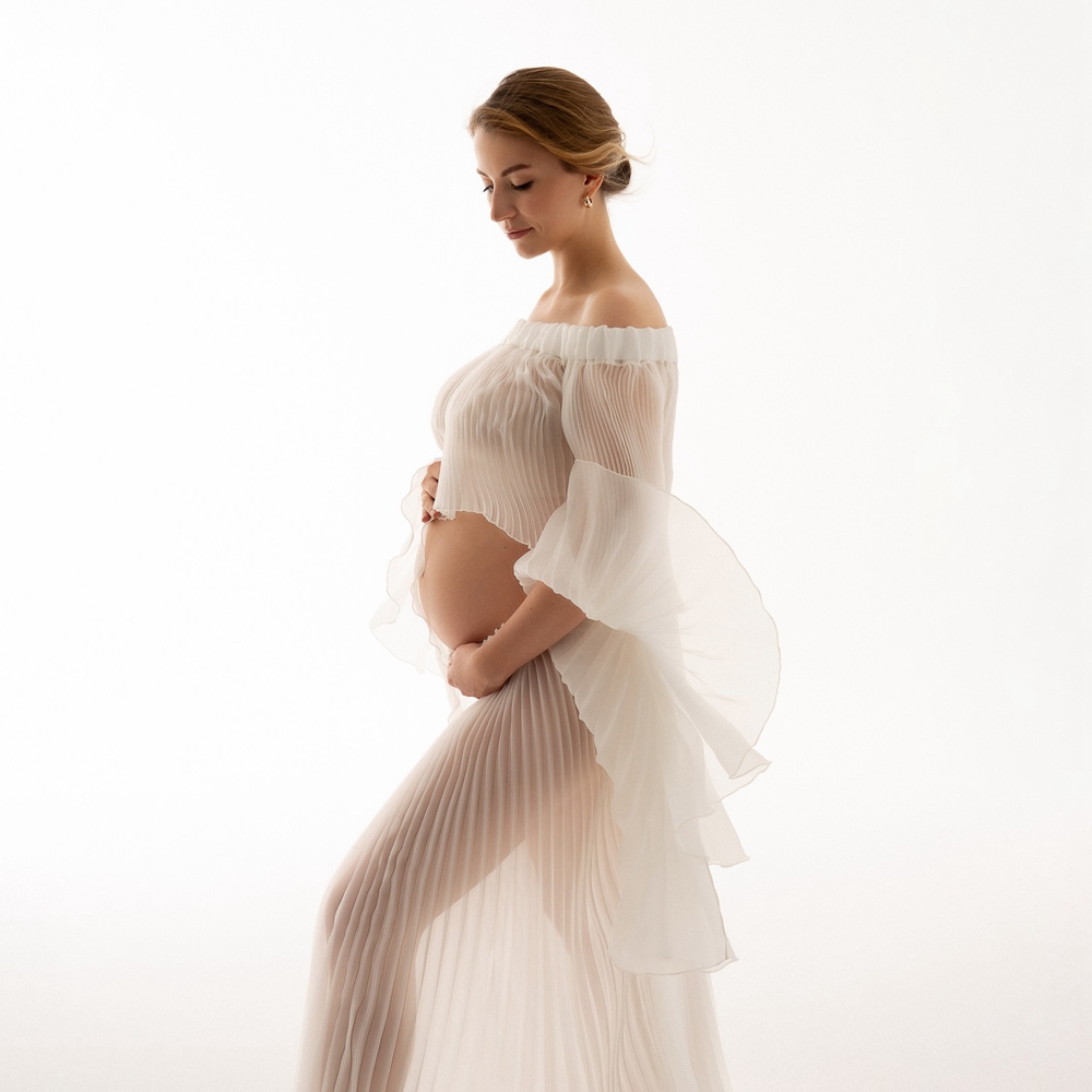 Vestidos plissados ​​para foto - Maternity Wear avaliação e preço