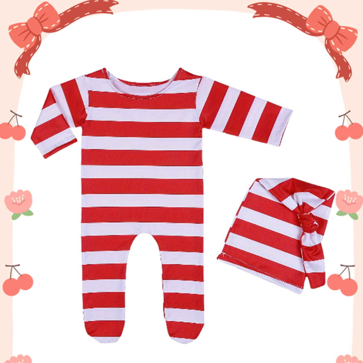Macacão vermelho para recém-na - Infant Photography Props Outfit avaliação e preço