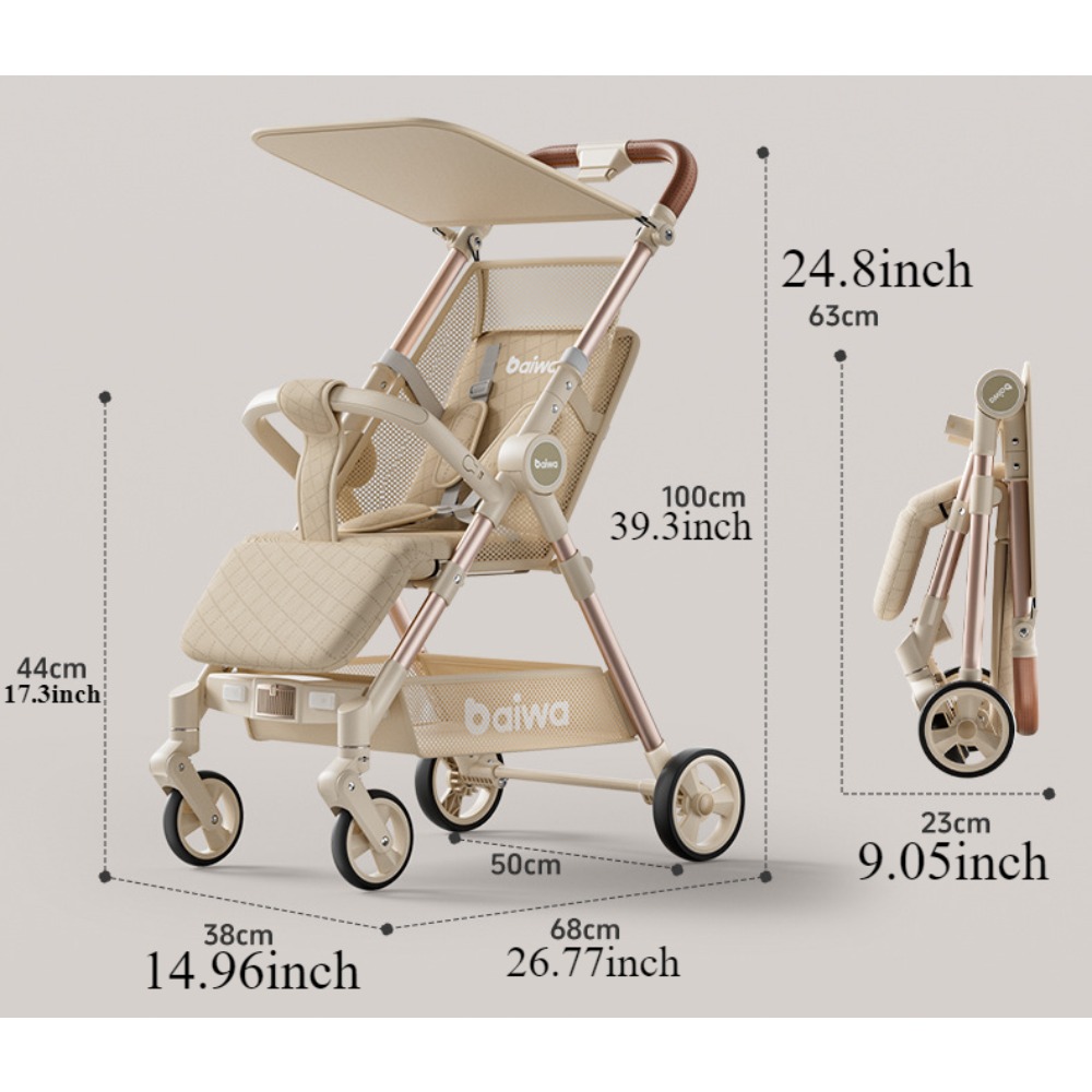 Carrinho de Bebê Dobrável para - Lightweight Foldable Baby Stroller Compact avaliação e preço
